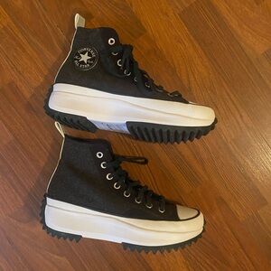 Converse Run Star Hike Hi felt Canvas Unisex Platform Sneakers new size 8m/9.5w